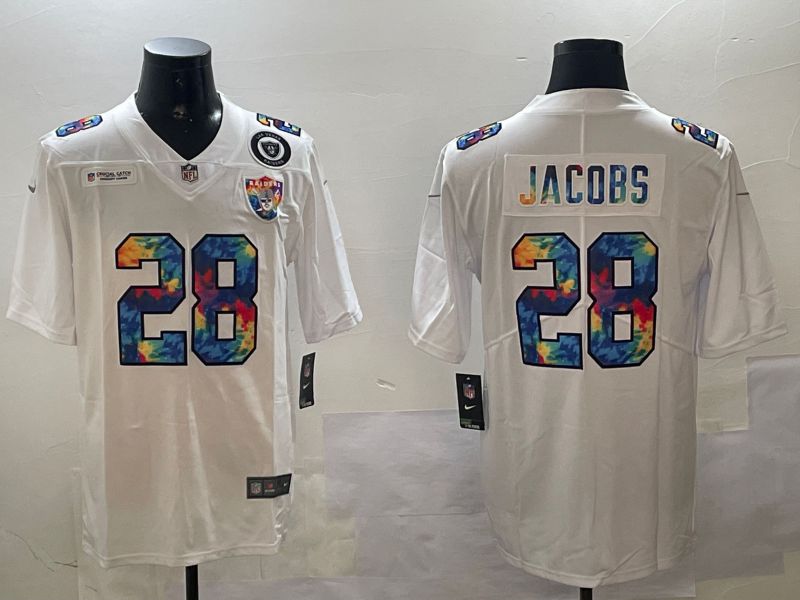 Men 2025 Oakland Raiders #28 Jacobs White Nike Limited NFL Jersey style 43->philadelphia eagles->NFL Jersey